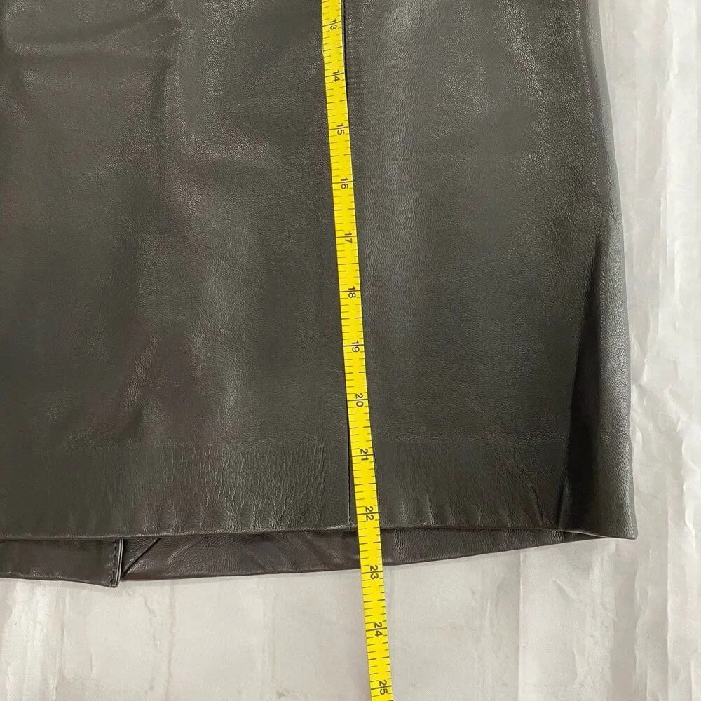 Talbots Skirt Women’s Size 6 Color Brown Leather Lined - Picture 3 of 10